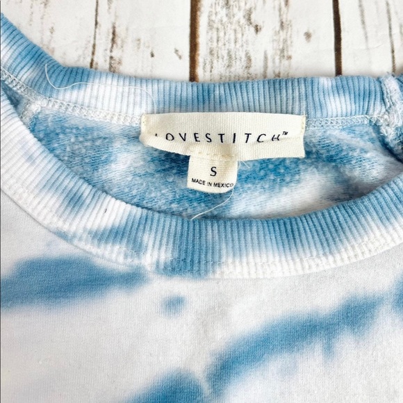 Vici Lovestitch Blue White Tie Dye Sweatshirt Size S Small - Picture 2 of 2